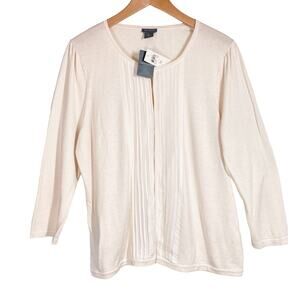 NWT Ann Taylor Ivory Cardigan Silk and Cashmere Tuxedo Front Size XL